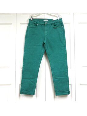 LOFT 8/29 The Girlfriend Ankle Jean Green Solid